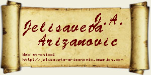 Jelisaveta Arizanović vizit kartica